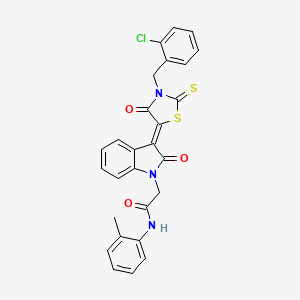 2-{(3Z)-3-[3-(2-chlorobenzyl)-4-oxo-2-thioxo-1,3-thiazolidin-5-ylidene]-2-oxo-2,3-dihydro-1H-indol-1-yl}-N-(2-methylphenyl)acetamide