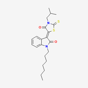 5-(1-Heptyl-2-oxoindolin-3-ylidene)-3-isobutyl-2-thioxothiazolidin-4-one