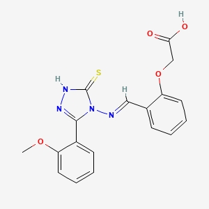 2-(2-(((3-(2-Methoxyphenyl)-5-thioxo-1H-1,2,4-triazol-4(5H)-yl)imino)methyl)phenoxy)acetic acid