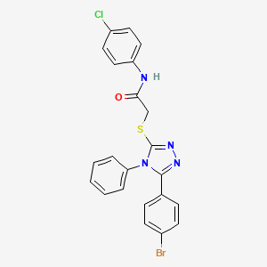 2-{[5-(4-bromophenyl)-4-phenyl-4H-1,2,4-triazol-3-yl]sulfanyl}-N-(4-chlorophenyl)acetamide