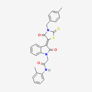 2-{(3Z)-3-[3-(4-methylbenzyl)-4-oxo-2-thioxo-1,3-thiazolidin-5-ylidene]-2-oxo-2,3-dihydro-1H-indol-1-yl}-N-(2-methylphenyl)acetamide