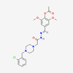 4-[(E)-(2-{[4-(2-chlorobenzyl)piperazin-1-yl]acetyl}hydrazinylidene)methyl]-2,6-dimethoxyphenyl acetate