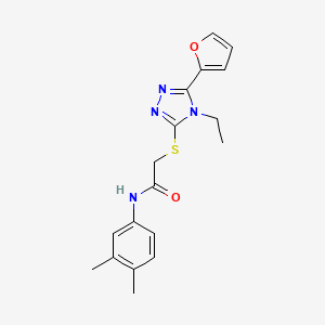 N-(3,4-dimethylphenyl)-2-{[4-ethyl-5-(furan-2-yl)-4H-1,2,4-triazol-3-yl]sulfanyl}acetamide