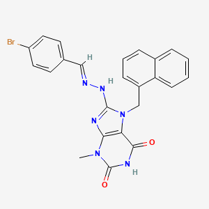 8-[(2E)-2-[(4-bromophenyl)methylidene]hydrazinyl]-3-methyl-7-(naphthalen-1-ylmethyl)purine-2,6-dione