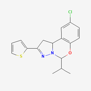 9-Chloro-5-isopropyl-2-(2-thienyl)-1,10B-dihydropyrazolo(1,5-C)(1,3)benzoxazine