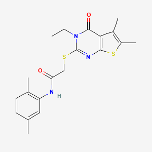 N-(2,5-Dimethylphenyl)-2-((3-ethyl-5,6-dimethyl-4-oxo-3,4-dihydrothieno[2,3-d]pyrimidin-2-yl)thio)acetamide