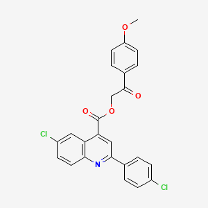 2-(4-Methoxyphenyl)-2-oxoethyl 6-chloro-2-(4-chlorophenyl)quinoline-4-carboxylate