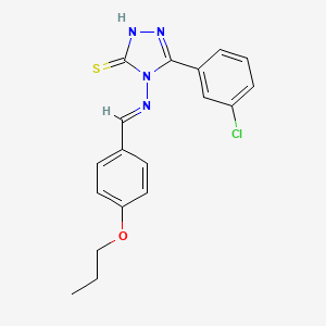 molecular formula C18H17ClN4OS B12038449 5-(3-Chlorophenyl)-4-((4-propoxybenzylidene)amino)-4H-1,2,4-triazole-3-thiol CAS No. 478255-31-1