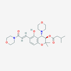 (3R,4S)-5-hydroxy-2,2-dimethyl-4-(morpholin-4-yl)-6-[(1E)-3-(morpholin-4-yl)-3-oxoprop-1-en-1-yl]-3,4-dihydro-2H-chromen-3-yl 3-methylbutanoate