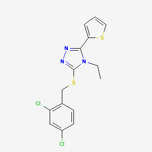 molecular formula C15H13Cl2N3S2 B12038533 3-[(2,4-dichlorobenzyl)sulfanyl]-4-ethyl-5-(2-thienyl)-4H-1,2,4-triazole CAS No. 618412-42-3