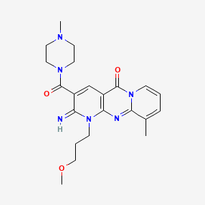 6-imino-7-(3-methoxypropyl)-11-methyl-5-(4-methylpiperazine-1-carbonyl)-1,7,9-triazatricyclo[8.4.0.03,8]tetradeca-3(8),4,9,11,13-pentaen-2-one