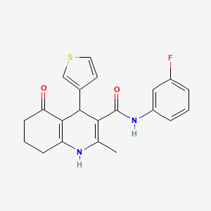 N-(3-Fluorophenyl)-2-methyl-5-oxo-4-(thiophen-3-yl)-1,4,5,6,7,8-hexahydroquinoline-3-carboxamide