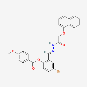 4-Bromo-2-(2-((1-naphthyloxy)acetyl)carbohydrazonoyl)phenyl 4-methoxybenzoate