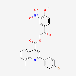 2-(4-Methoxy-3-nitrophenyl)-2-oxoethyl 2-(4-bromophenyl)-8-methylquinoline-4-carboxylate