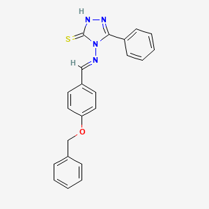 molecular formula C22H18N4OS B12038681 4-({(E)-[4-(benzyloxy)phenyl]methylidene}amino)-5-phenyl-4H-1,2,4-triazole-3-thiol 