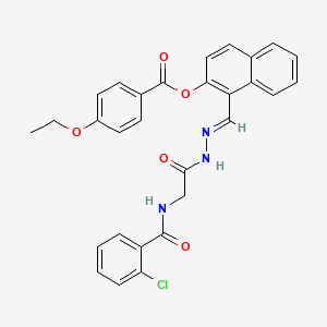 molecular formula C29H24ClN3O5 B12038706 1-(2-(((2-Chlorobenzoyl)amino)AC)carbohydrazonoyl)-2-naphthyl 4-ethoxybenzoate CAS No. 769153-64-2