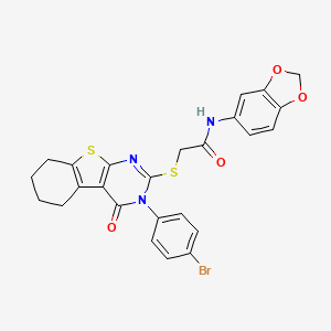 N-(1,3-benzodioxol-5-yl)-2-{[3-(4-bromophenyl)-4-oxo-3,4,5,6,7,8-hexahydro[1]benzothieno[2,3-d]pyrimidin-2-yl]sulfanyl}acetamide