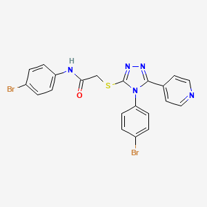 molecular formula C21H15Br2N5OS B12038771 N-(4-bromophenyl)-2-{[4-(4-bromophenyl)-5-(pyridin-4-yl)-4H-1,2,4-triazol-3-yl]sulfanyl}acetamide CAS No. 477331-31-0