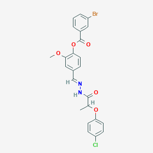 molecular formula C24H20BrClN2O5 B12038837 [4-[(E)-[2-(4-chlorophenoxy)propanoylhydrazinylidene]methyl]-2-methoxyphenyl] 3-bromobenzoate 