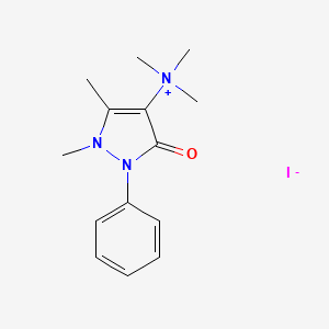 molecular formula C14H20IN3O B1203884 Iodide 2,3-dihydro-3-oxo-N,N,N,1,5-Pentamethyl-2-phenyl-1H-pyrazol-4-aminium CAS No. 52526-36-0