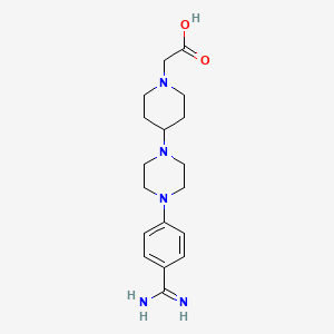 molecular formula C18H27N5O2 B1203894 2-[4-[4-(4-Carbamimidoylphenyl)piperazin-1-yl]piperidin-1-yl]acetic acid 