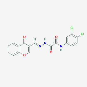 N-(3,4-Dichlorophenyl)-2-oxo-2-(2-((4-oxo-4H-chromen-3-yl)methylene)hydrazinyl)acetamide