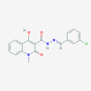 N'-[(E)-(3-chlorophenyl)methylidene]-4-hydroxy-1-methyl-2-oxo-1,2-dihydro-3-quinolinecarbohydrazide