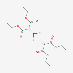 Propanedioic acid, 2,2'-(1,3-dithietane-2,4-diylidene)bis-, tetraethyl ester