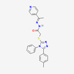 2-{[5-(4-Methylphenyl)-4-phenyl-4H-1,2,4-triazol-3-YL]sulfanyl}-N'-[(E)-1-(4-pyridinyl)ethylidene]acetohydrazide