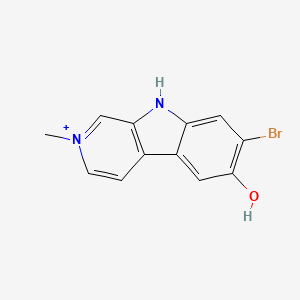 molecular formula C12H10BrN2O+ B1203918 7-bromo-2-methyl-9H-pyrido[3,4-b]indol-2-ium-6-ol 