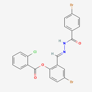 4-Bromo-2-(2-(4-bromobenzoyl)carbohydrazonoyl)phenyl 2-chlorobenzoate