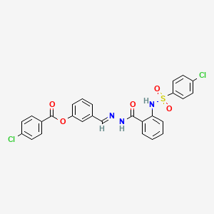 [3-[(E)-[[2-[(4-chlorophenyl)sulfonylamino]benzoyl]hydrazinylidene]methyl]phenyl] 4-chlorobenzoate