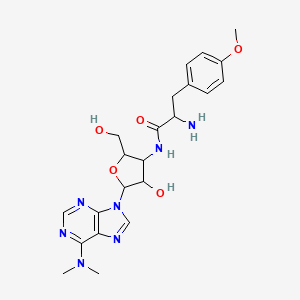 molecular formula C22H29N7O5 B1203924 2-Amino-N-{5-[6-(dimethylamino)-9H-purin-9-yl]-4-hydroxy-2-(hydroxymethyl)oxolan-3-yl}-3-(4-methoxyphenyl)propanamide 