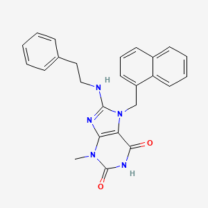 molecular formula C25H23N5O2 B12039243 3-Methyl-7-(naphthalen-1-ylmethyl)-8-(phenethylamino)-1H-purine-2,6(3H,7H)-dione CAS No. 476480-18-9