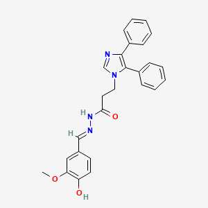 molecular formula C26H24N4O3 B12039247 3-(4,5-diphenyl-1H-imidazol-1-yl)-N'-[(E)-(4-hydroxy-3-methoxyphenyl)methylidene]propanehydrazide 