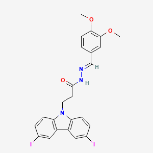 3-(3,6-Diiodo-9H-carbazol-9-YL)-N'-(3,4-dimethoxybenzylidene)propanohydrazide