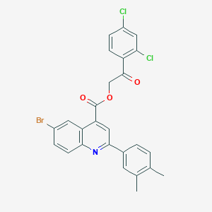 2-(2,4-Dichlorophenyl)-2-oxoethyl 6-bromo-2-(3,4-dimethylphenyl)quinoline-4-carboxylate