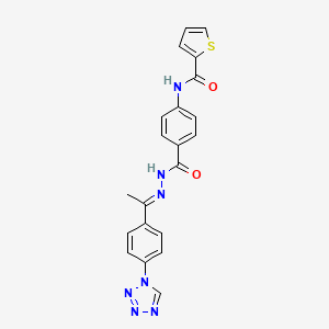 N-[4-[[(E)-1-[4-(tetrazol-1-yl)phenyl]ethylideneamino]carbamoyl]phenyl]thiophene-2-carboxamide