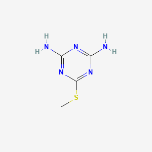 molecular formula C4H7N5S B1203937 6-(Methylthio)-1,3,5-triazine-2,4-diamine CAS No. 5397-01-3