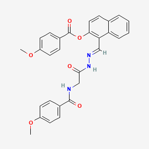 [1-[(E)-[[2-[(4-methoxybenzoyl)amino]acetyl]hydrazinylidene]methyl]naphthalen-2-yl] 4-methoxybenzoate