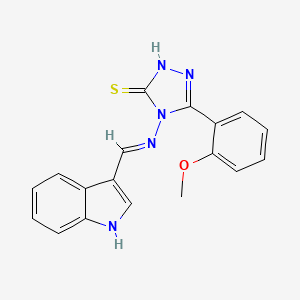 4-((1H-Indol-3-ylmethylene)amino)-5-(2-methoxyphenyl)-4H-1,2,4-triazole-3-thiol