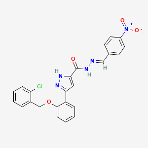 3-{2-[(2-chlorobenzyl)oxy]phenyl}-N'-[(E)-(4-nitrophenyl)methylidene]-1H-pyrazole-5-carbohydrazide