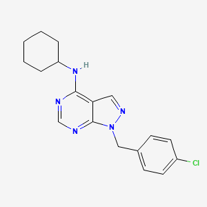 1-[(4-chlorophenyl)methyl]-N-cyclohexylpyrazolo[3,4-d]pyrimidin-4-amine