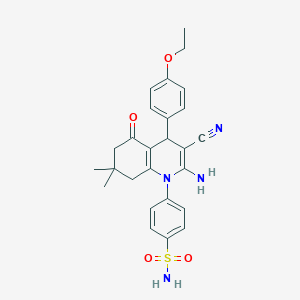 4-(2-Amino-3-cyano-4-(4-ethoxyphenyl)-7,7-dimethyl-5-oxo-5,6,7,8-tetrahydro-1(4H)-quinolinyl)benzenesulfonamide