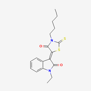 5-(1-Ethyl-2-oxoindolin-3-ylidene)-3-pentyl-2-thioxothiazolidin-4-one