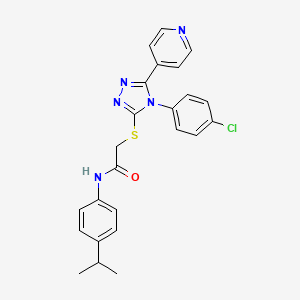 2-{[4-(4-chlorophenyl)-5-(pyridin-4-yl)-4H-1,2,4-triazol-3-yl]sulfanyl}-N-[4-(propan-2-yl)phenyl]acetamide