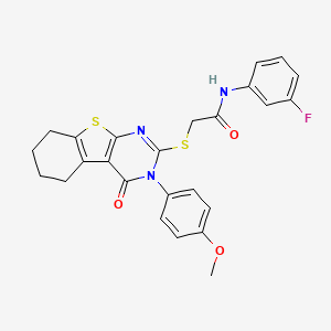 N-(3-fluorophenyl)-2-{[3-(4-methoxyphenyl)-4-oxo-3,4,5,6,7,8-hexahydro[1]benzothieno[2,3-d]pyrimidin-2-yl]sulfanyl}acetamide