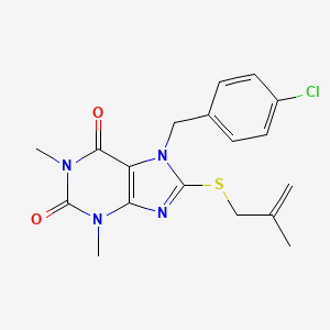 7-(4-chlorobenzyl)-1,3-dimethyl-8-[(2-methylprop-2-en-1-yl)sulfanyl]-3,7-dihydro-1H-purine-2,6-dione