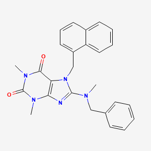 8-(Benzyl(methyl)amino)-1,3-dimethyl-7-(naphthalen-1-ylmethyl)-1H-purine-2,6(3H,7H)-dione