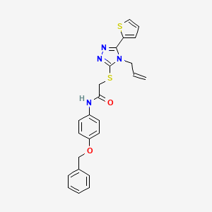 molecular formula C24H22N4O2S2 B12039636 2-((4-Allyl-5-(thiophen-2-yl)-4H-1,2,4-triazol-3-yl)thio)-N-(4-(benzyloxy)phenyl)acetamide CAS No. 573705-89-2